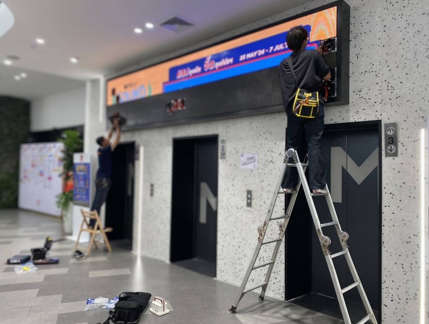 Installation team at work