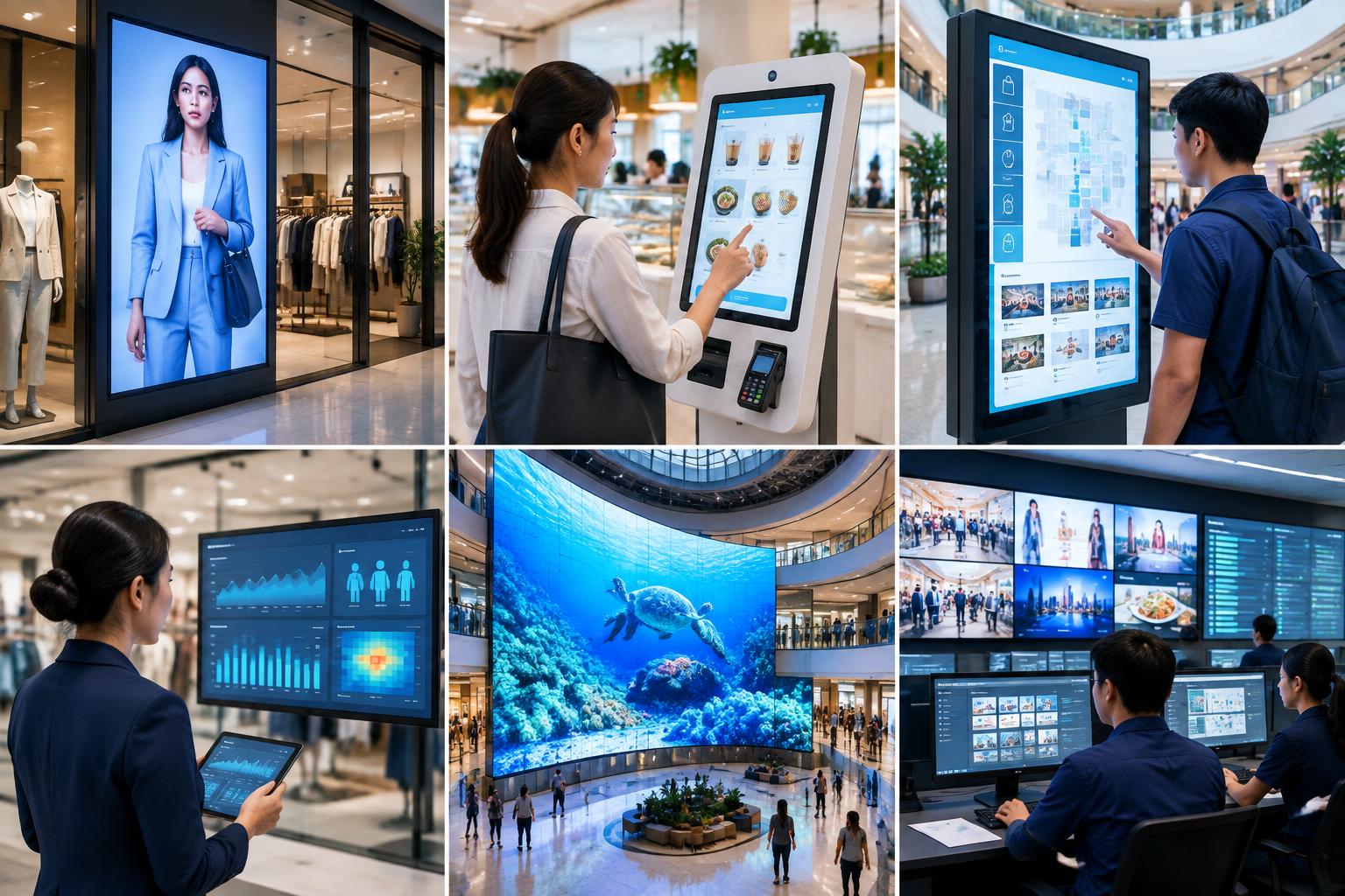 Digital signage at a premium retail storefront